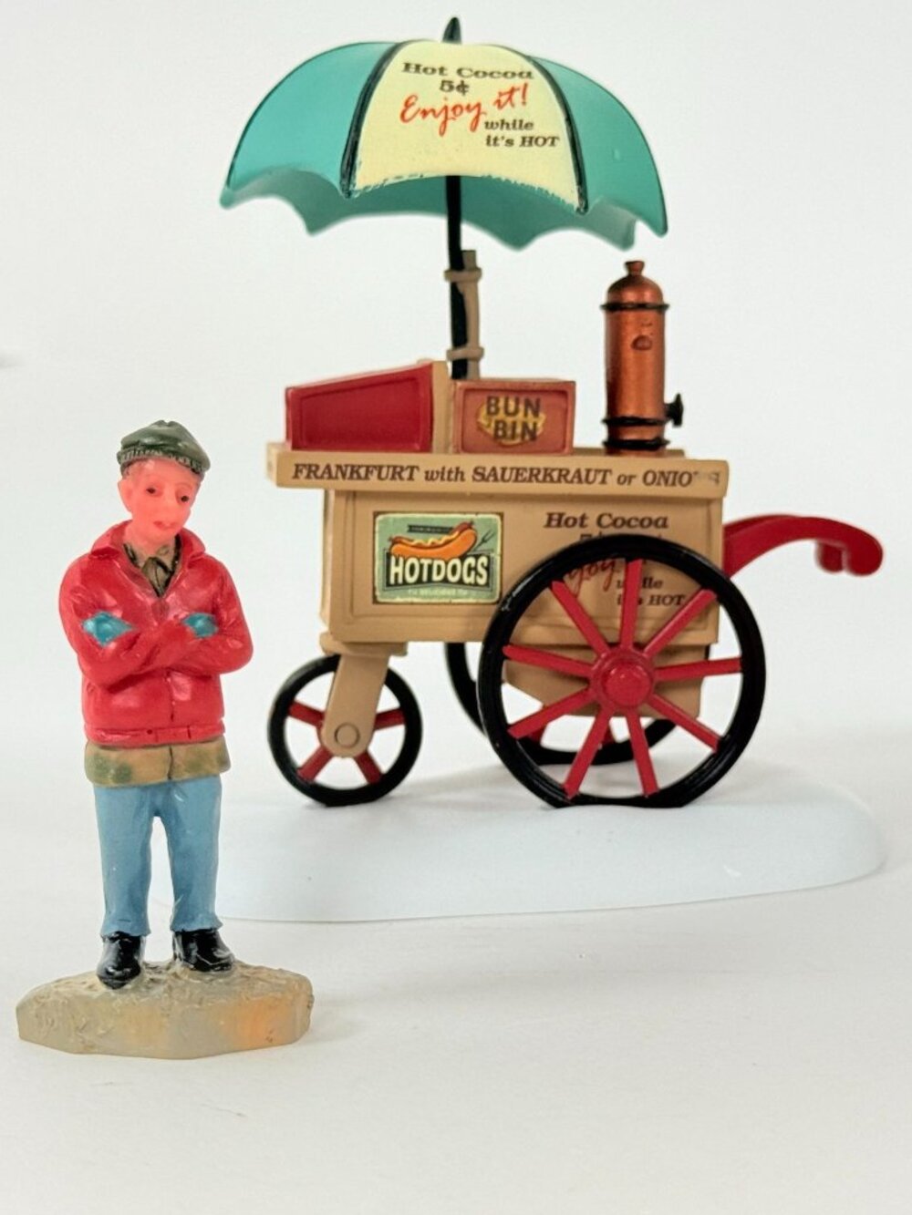Dept 56 Classic Christmas Cocoa Cart 6003195 Village Cart With Figure